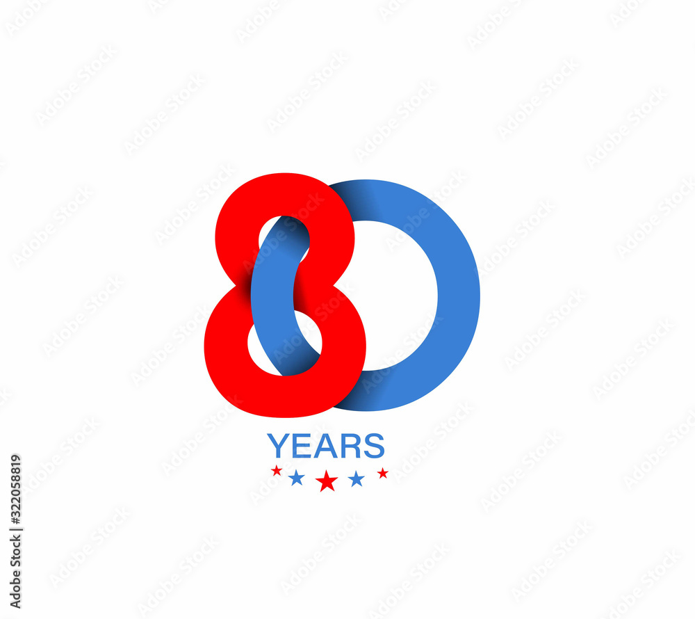 80th Years Anniversary Celebration Design. 80th Years Anniversary Celebration Design.