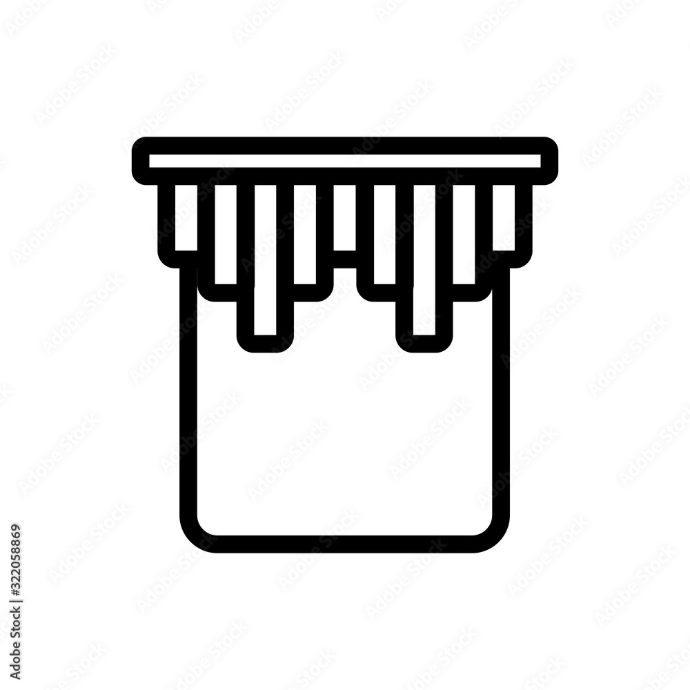 curtain icon vector. Thin line sign. Isolated contour symbol illustration