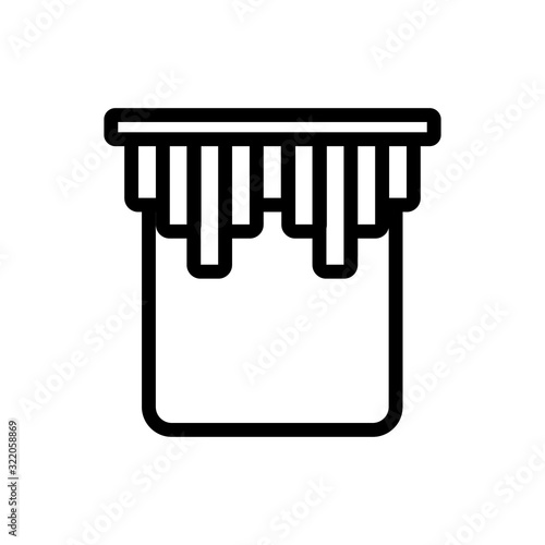 curtain icon vector. Thin line sign. Isolated contour symbol illustration