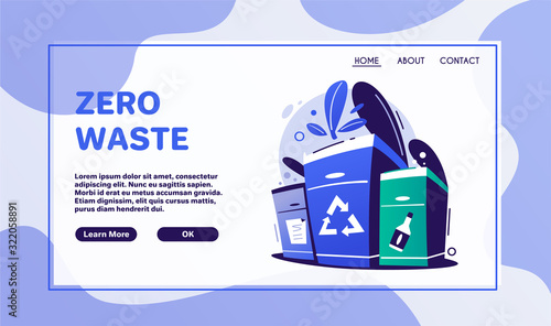 Zero waste lifestyle flat vector illustration