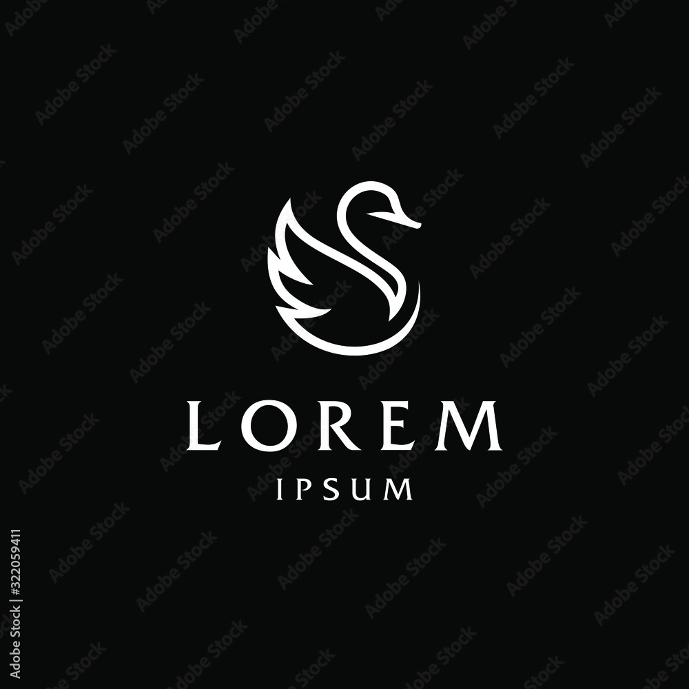 minimal swan logo icon design in trendy linear style minimal swan logo icon design in trendy linear style