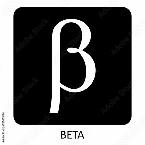 Lowercase Beta greek letter icon on dark background