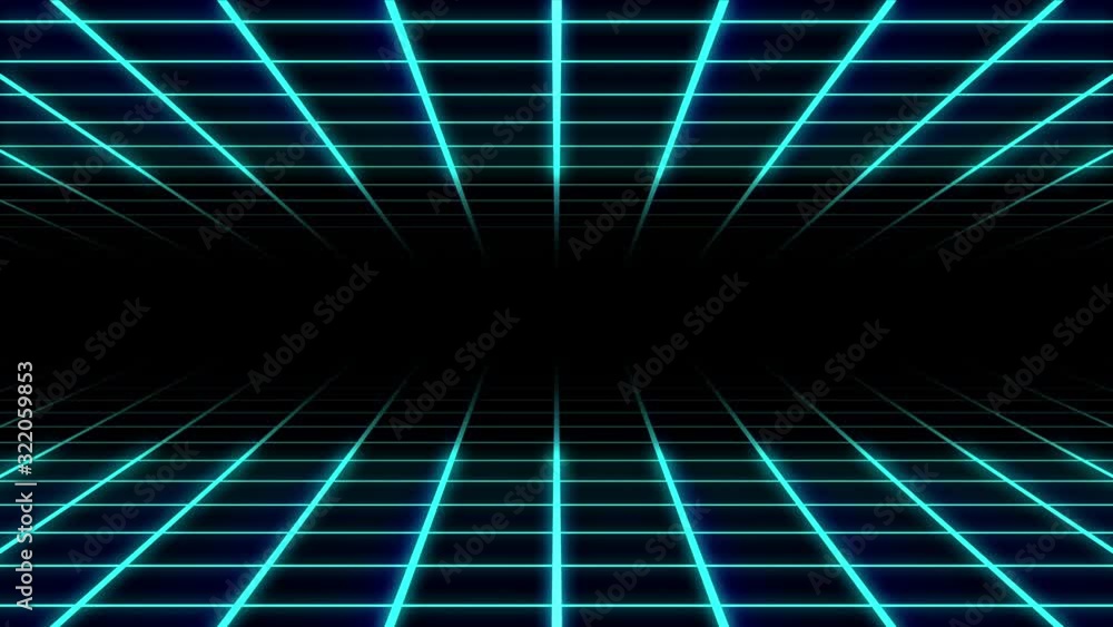 Blue grid background with glowing light moving, Seamless retro futuristic animation background. retro cyberspace grid net wirefram. Blue grid background with glowing light moving, Seamless retro futuristic animation background. retro cyberspace grid net wirefram.