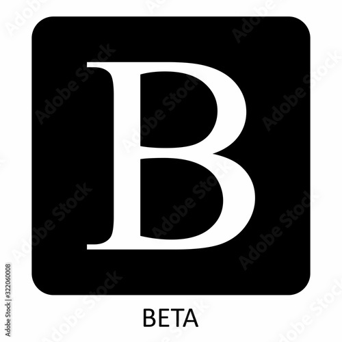 Uppercase Beta greek letter icon on dark background
