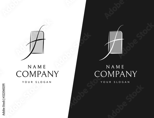 Brand logo Curved wavy line in the shape of the letter f Trademark logo in the frame for business card branding corporate identity Modern elegant logo template for beauty industry Vector brand icon
