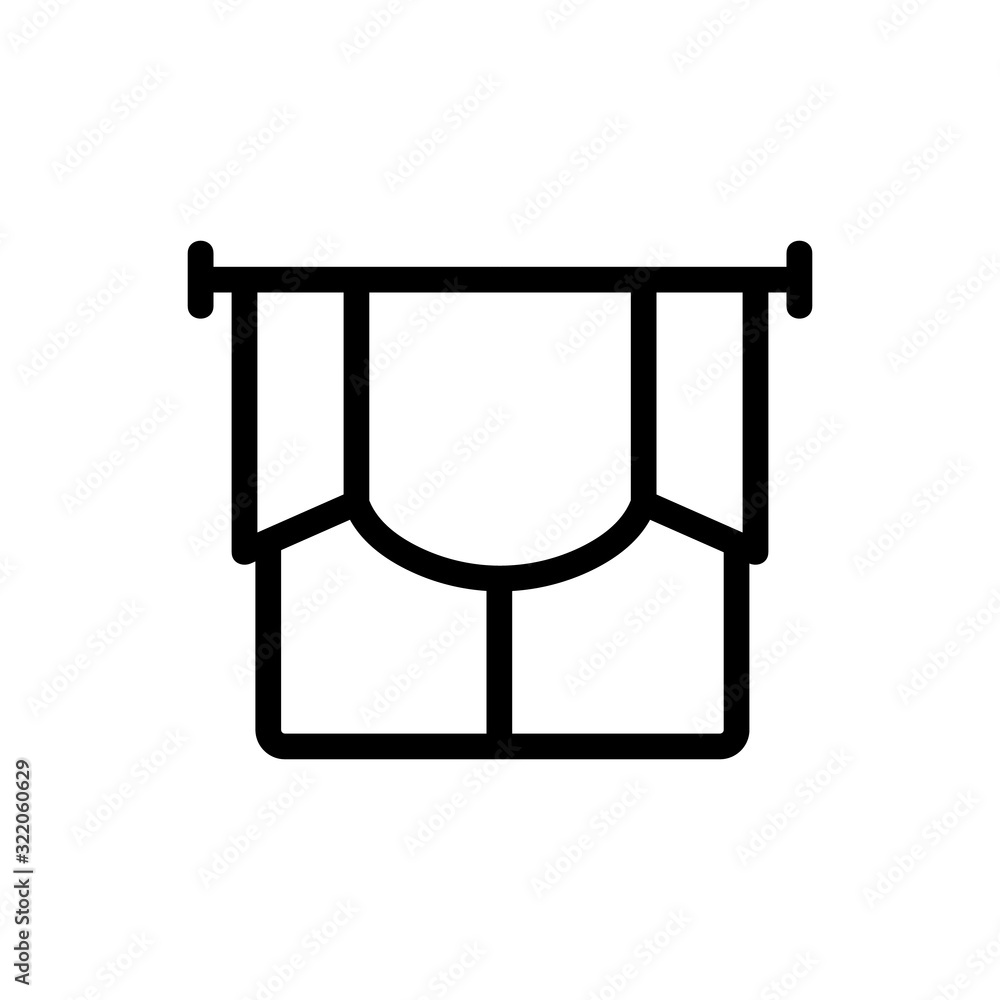curtain icon vector. Thin line sign. Isolated contour symbol illustration curtain icon vector. Thin line sign. Isolated contour symbol illustration