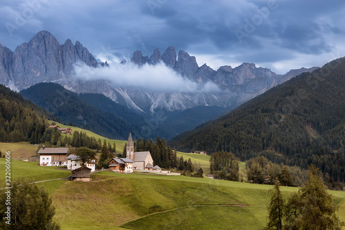 St  Magdalena village  val di Funes  Dolomites Alps  Italy.