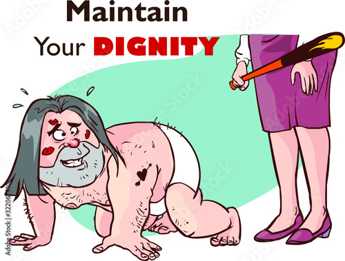 cheating husband caught while escaping vector illustration