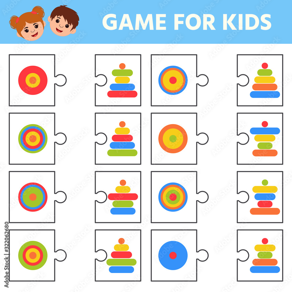 Game tasks for kids for attention. Worksheet with puzzle game for ...