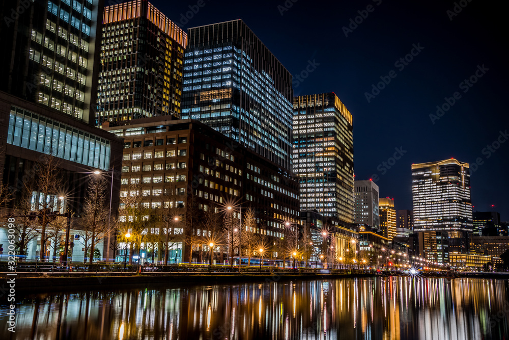 東京駅周辺の夜景 高層ビル 日比谷 丸の内 ~ Tokyo Station Night View skyscraper marunouchi hibiya ~
