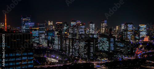 東京駅周辺の夜景 丸の内 日比谷 六本木 ~ Tokyo Station skyscraper marunouchi hibiya roppongi~ photo