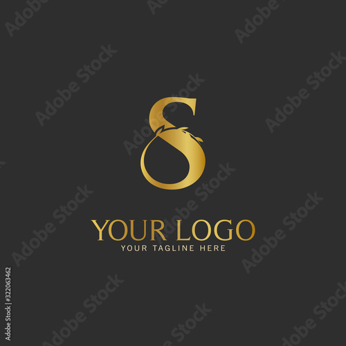 S Initial letter Gold Logo Icon classy gold letter suitable for boutique restaurant wedding service hotel or business identity