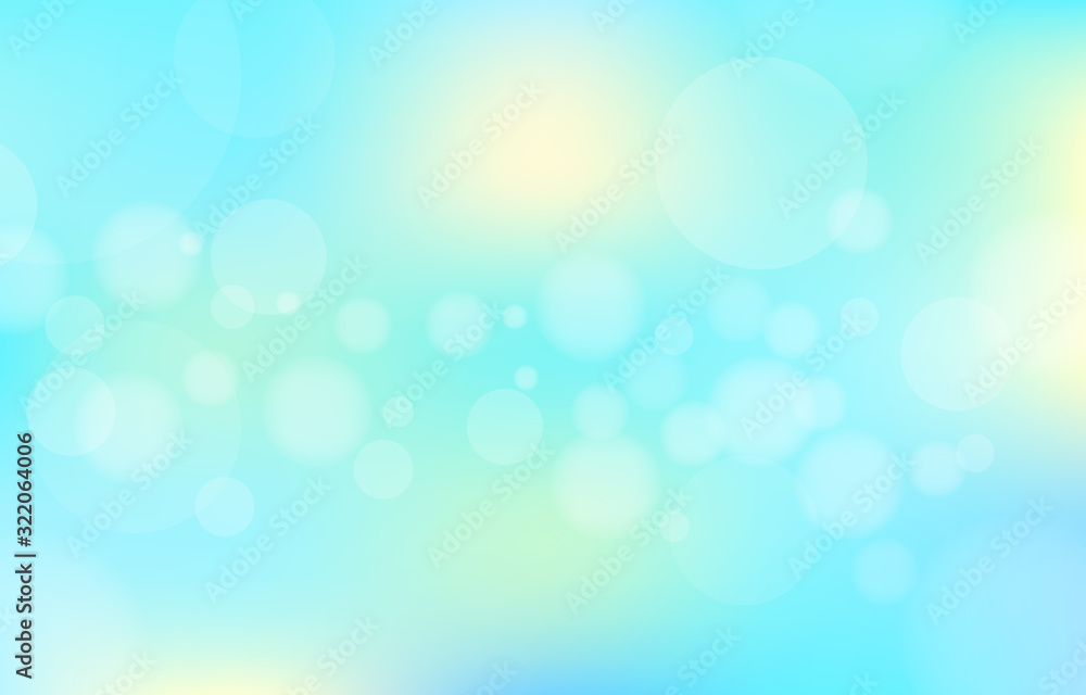 Bokeh on the blue background. Vector blur abstract texture with lot of bubble