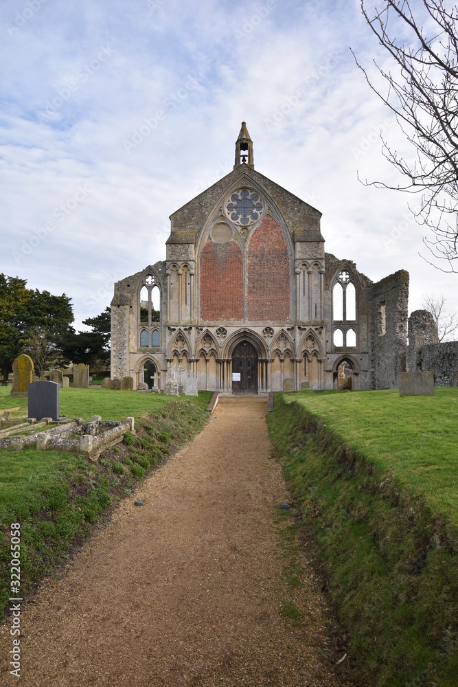 Naklejka premium Church of St. Mary and the Holy Cross: located amongst the ruins of Binham Priorty in Norfolk, England, UK