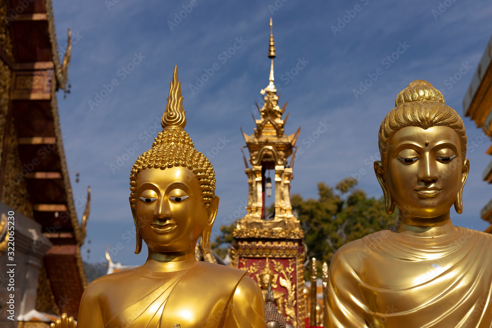 Golden Buddha statue at Wat Phra That Doi Suthep in Chiang Mai, Thailand. Golden Buddha statue at Wat Phra That Doi Suthep in Chiang Mai, Thailand.