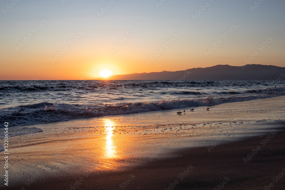 Sunset at Venice Beach, Los Angeles, California, USA