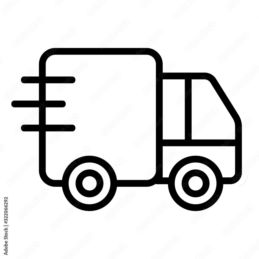 Courier machine icon vector. Thin line sign. Isolated contour symbol illustration Courier machine icon vector. Thin line sign. Isolated contour symbol illustration