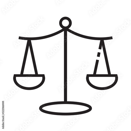 Balance icon is in line and pixel perfect style. Scale symbol for business, tarot cards or game web design.