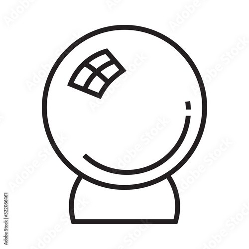 Crystal ball icon is in line and pixel perfect style. Magic vector icon for fortuneteller website.