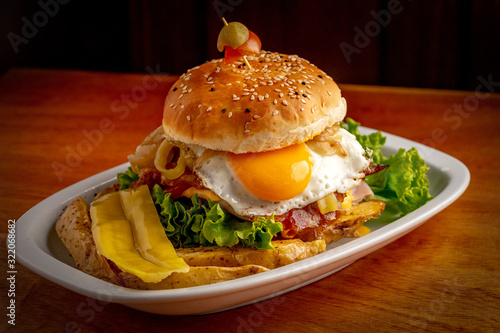 hamburger and french fries