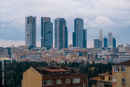 Istanbul, Turkey - Jan 12, 2020: Skyscrapers in Istanbu ,Sisli District skyline, Turkey. photo