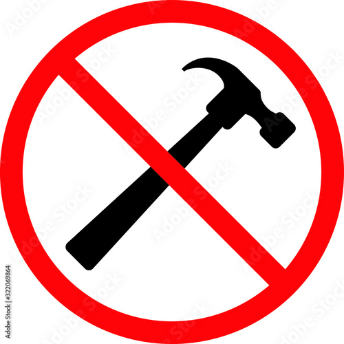 No use a hammer icon, vector illustration