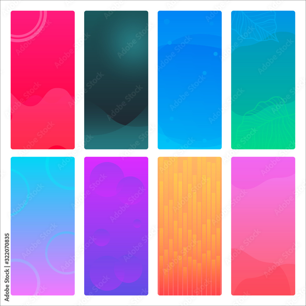 Set of gradient background for mobile app design - Vector Abstract Backgrounds
