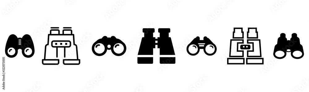 Binoculars icon set Binoculars icon set
