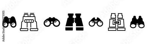 Binoculars icon set