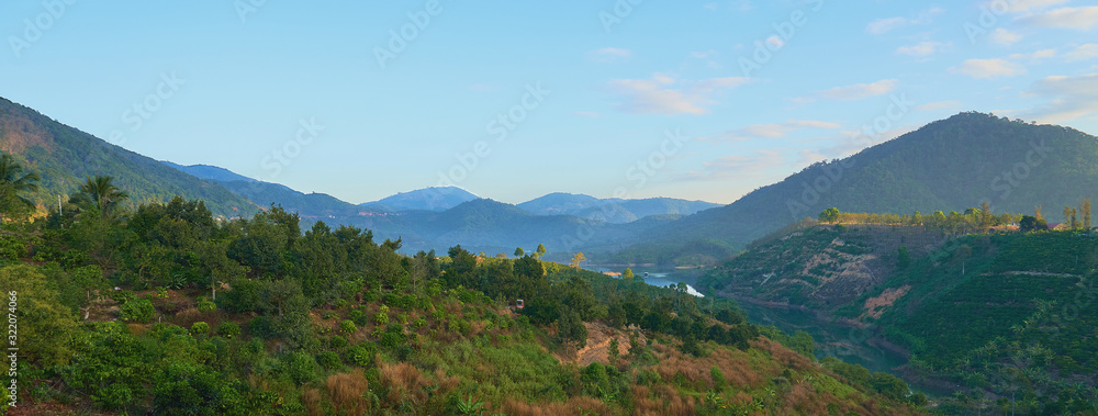 beautiful panorama of a mountain landscape in vietnam