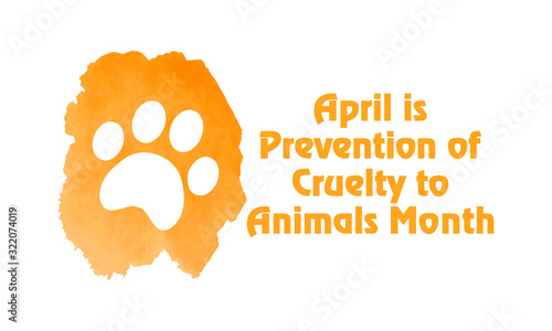 Vector illustration on the theme of Prevention of Cruelty to Animals Month of April, Go Orange for Animals.