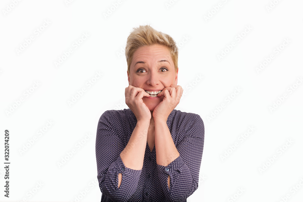 Portrait of business woman with a problem. isolated Portrait of business woman with a problem. isolated