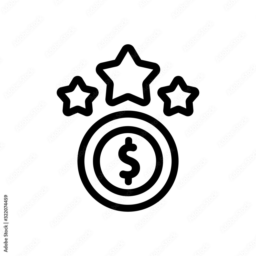 Bonus icon vector. Thin line sign. Isolated contour symbol illustration Bonus icon vector. Thin line sign. Isolated contour symbol illustration