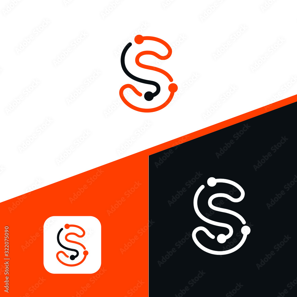 Letter S logo Design,Technology and digital dot connection logo vector ...