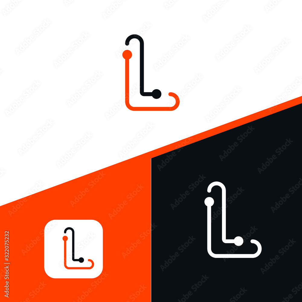 Letter L logo Design,Technology and digital dot connection logo vector ...