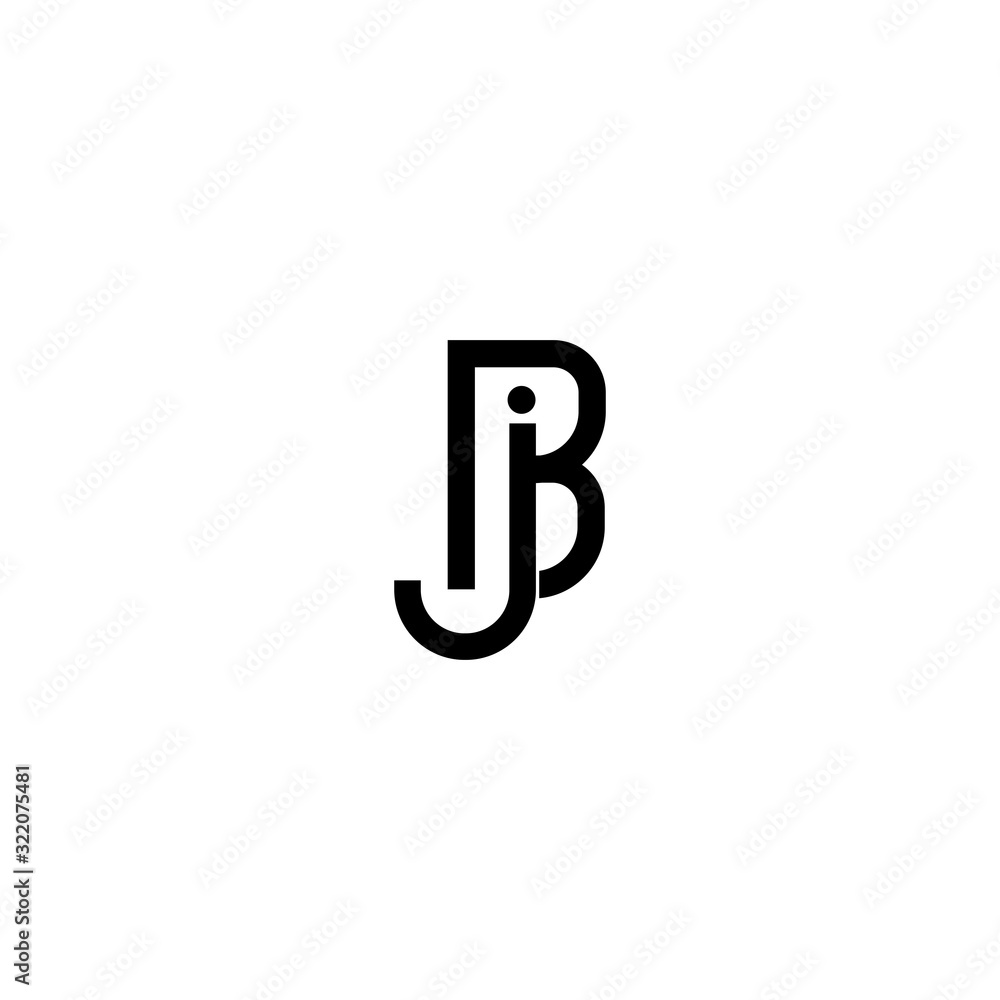 BJ JB Letter Logo Design Template