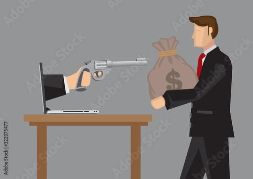 Businesses Feel Threatened by Technology Cartoon Vector illustration