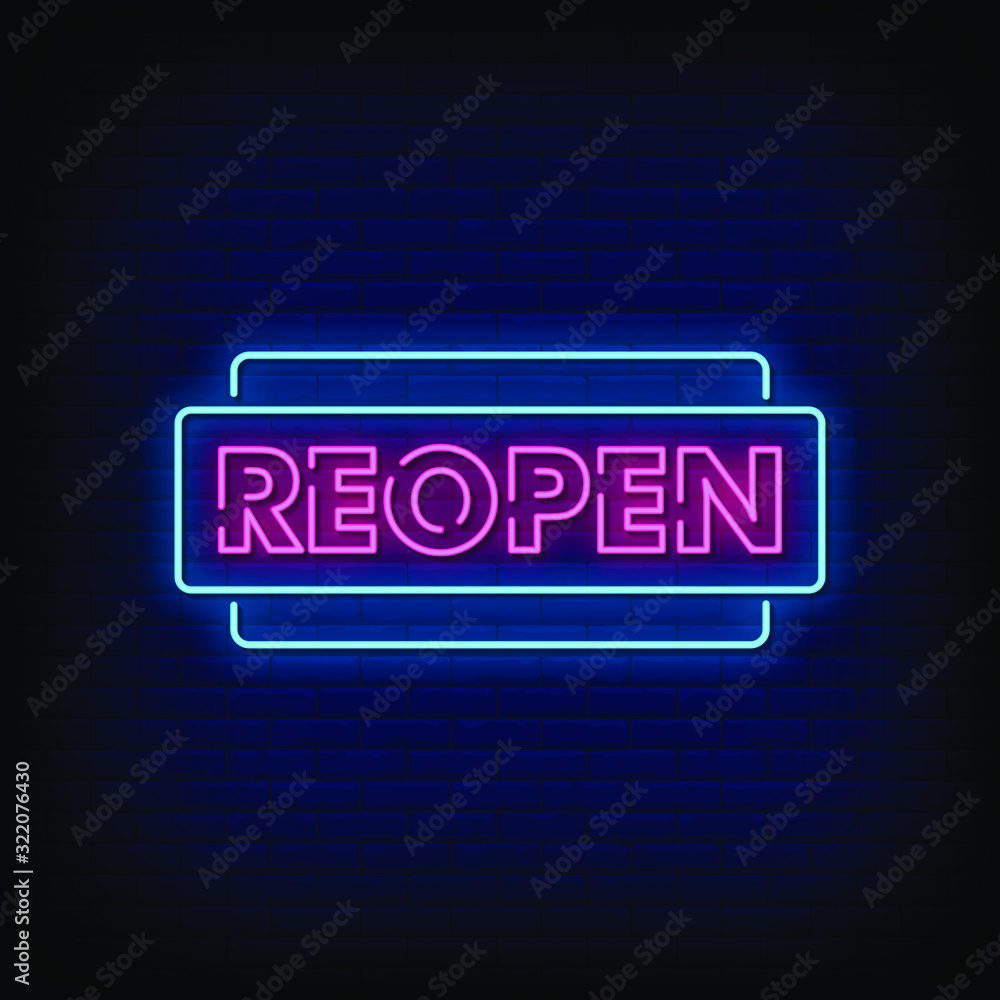 Reopen Neon Signs Style Text Vector Reopen Neon Signs Style Text Vector