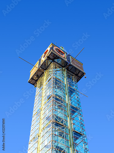 Photography Glass clock tower Ruter on Oslo station square