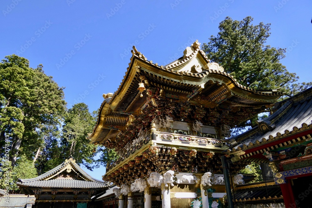 Traditional Japanese temple gate, Nikko, Tokyo, Japan