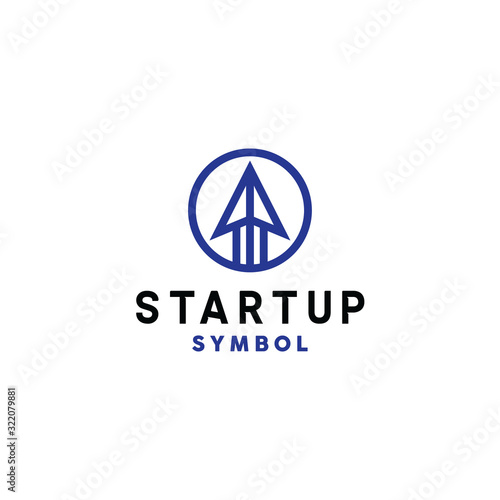 startup technology logo design vector template with line circle Concept style. digital icon for application, label, identity, development, internet, element, network, Company And Business.