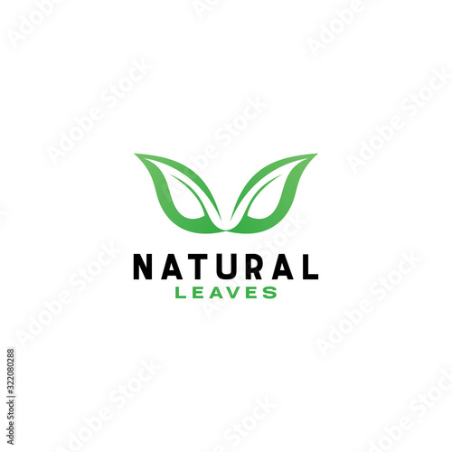 Leaves logo design vector template with Green Line Concept style. plant icon for badge, label, agriculture, environment, element, emblem, brand, garden, Company And Business.