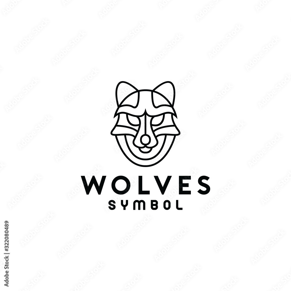 Wolves logo design vector template with modern line Concept style. animal icon for badge, mascot, emblem, graphic, brand, Company And Business. Wolves logo design vector template with modern line Concept style. animal icon for badge, mascot, emblem, graphic, brand, Company And Business.