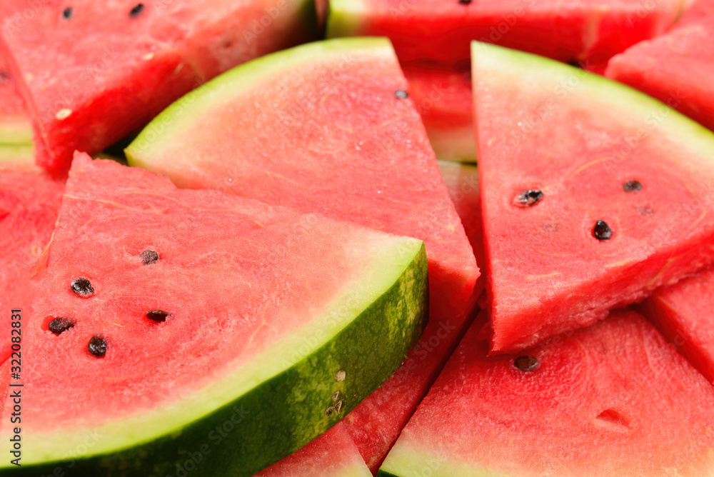 Juicy watermelon slices background. Top view. Juicy watermelon slices background. Top view.