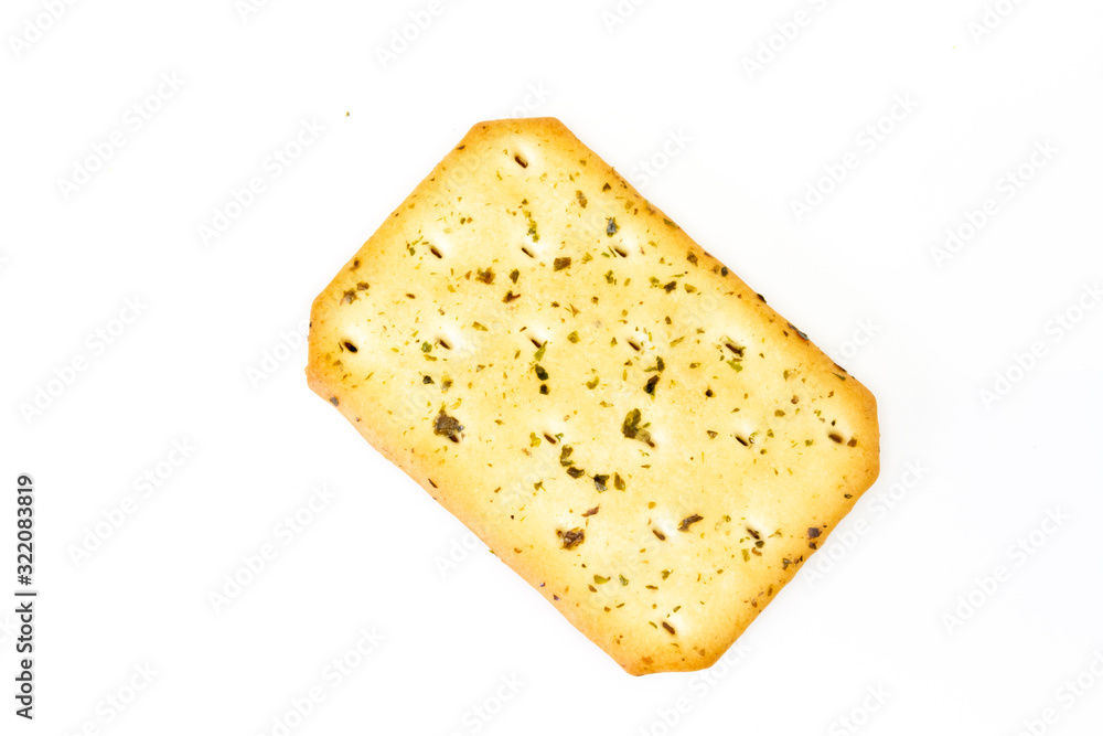 Biscuits Nori Seaweed flavored isolated on white background. Biscuits Nori Seaweed flavored isolated on white background.