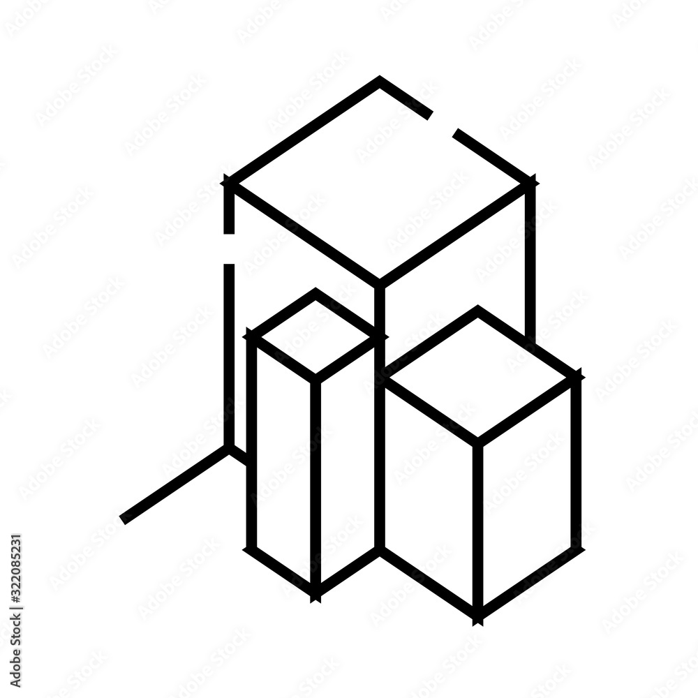 3d chart line icon. 3d chart concept outline vector, symbol, sign, linear illustration. 3d chart line icon. 3d chart concept outline vector, symbol, sign, linear illustration.