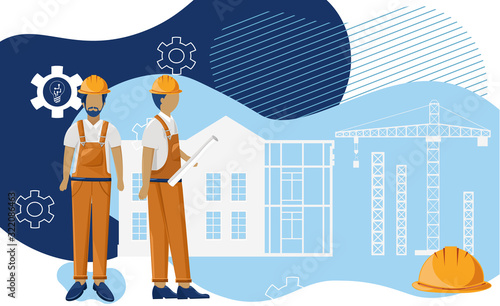 Group of architects visualising a blueprint that they draw
