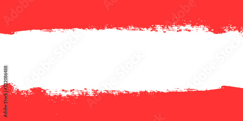 Red strip of paint on a white background . Paper , brochure horizontal banner . Template for text and advertising.Vector illustration	