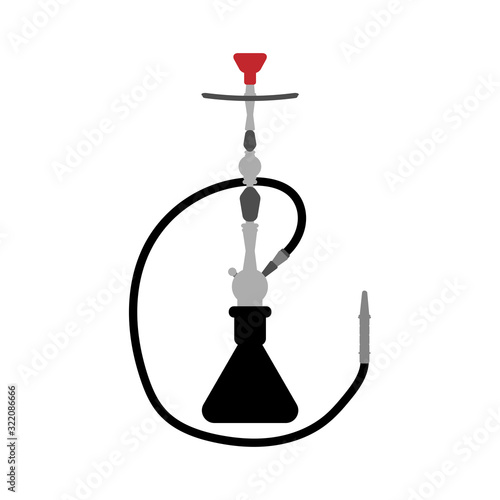 Isolated hookah. Symbol, logo, emblem. Flat vector illustration of a shisha.
