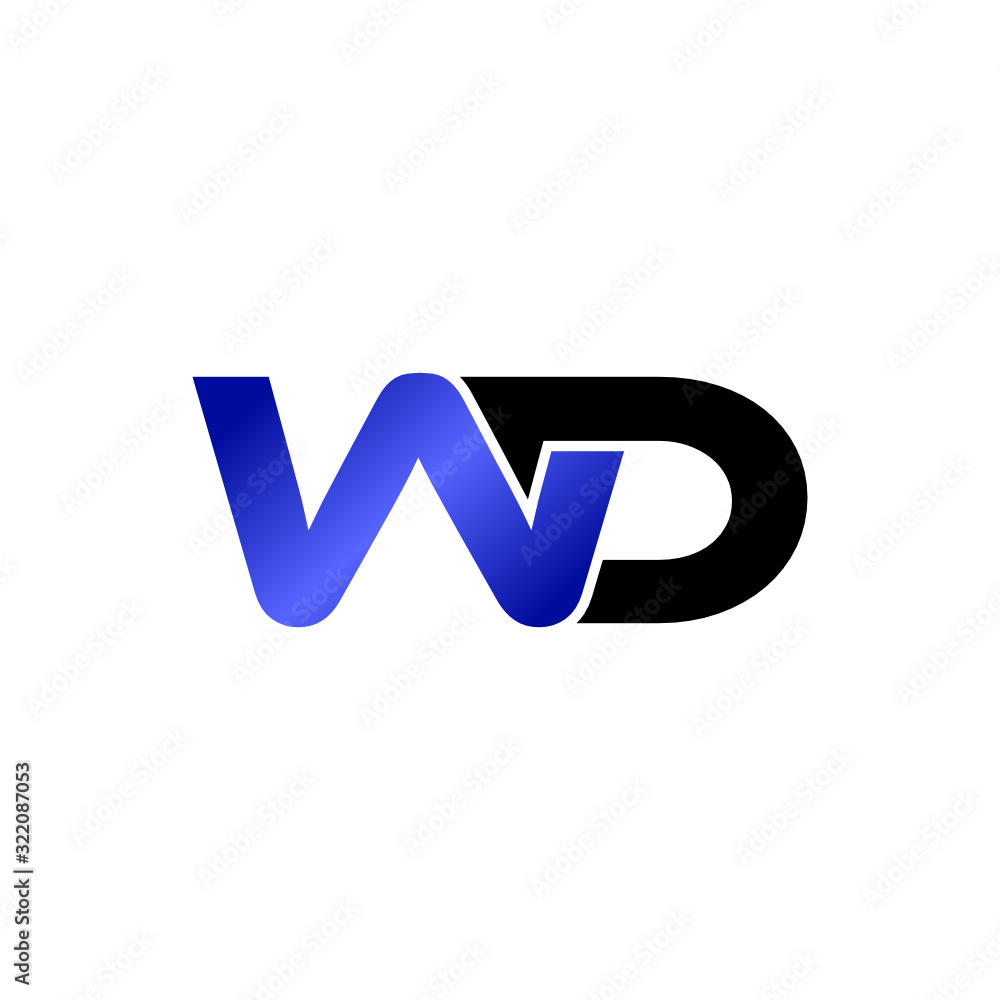 Letter WD logo design vector Letter WD logo design vector
